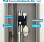 Magnetic Key Holder & Umbrella Holder for Wall, Multi-Functional Entryway Shelf for Tissues. Sturdy Hooks for Keys, Bags. Spa