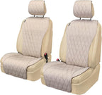 2pcs Sideless Car Seat Covers for All Seasons - Breathable Front Seats Cushions Non-Slip Bottom with Headrest Protectors - Un