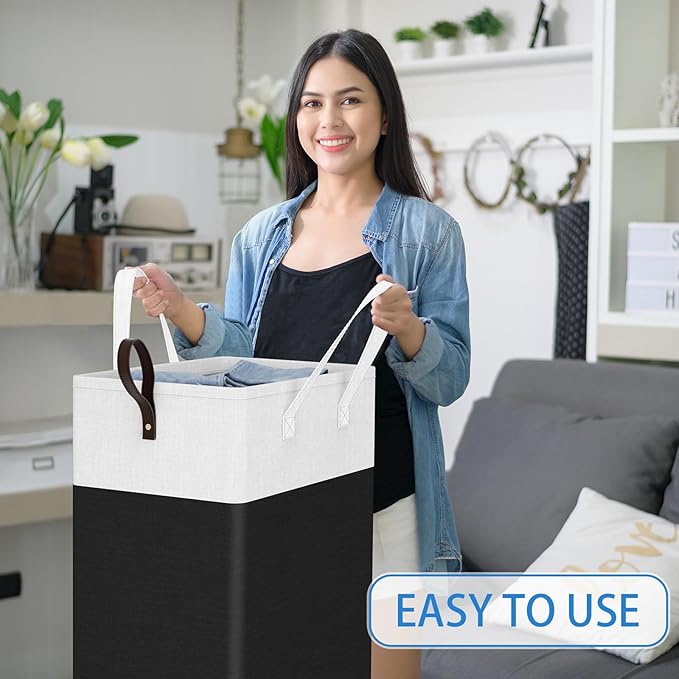 HomeHacks Laundry Basket with Wheels, Rolling Laundry Hamper, Collapsible & Waterproof Clothes Hamper, Narrow Corner Bins wit