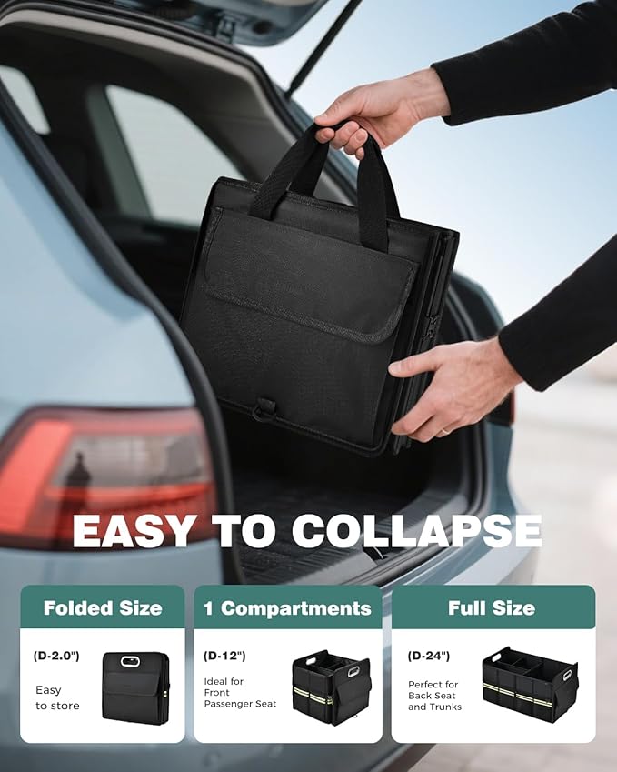 FLORICH Trunk Organizer with Breathable Shoe Storage for Suv, Waterproof Car Organizers Collapsible, Large Trunk Organizer Bac