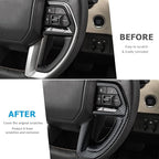INTGET 2PCS Steering Wheel Cover for 2022-2025 2026 Toyota Tundra Accessories Carbon Fiber Steering Wheel Protector Trim Interior for 2023 2024 2025 2026 Toyota Sequoia Accessories