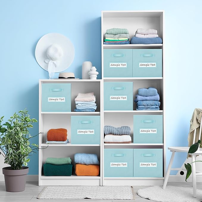 artsdi 13x13 storage cube bins (Set of 10) Foldable Fabric storage cubes with 10 Labels Window Cards & a Pen,13 inch cube sto