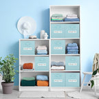 artsdi Fabric storage cubes (8 Pack) 11 Inch Cube Storage Bin, cube organizer bins with 8 Labels Window Cards & a Pen, Foldab