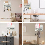 Mail and Key Organizer for Wall – Key Holder Wall Mount with Storage Box and 5 Key Hooks, Mail Holder Wall Mounted for Entryw