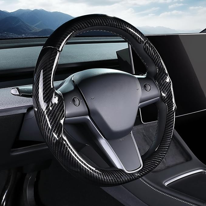 Steering Wheel Cover for Tesla Model 3(2017-2023) Model Y(2020-2024), Steering Wheel Accessories for Tesla Model 3/ Y