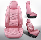 MIROZO Front Seat Covers Pink,2PCS Leather Seat Cover Full Coverage Car Seat Covers Automotive Seat Cover Protector Fit for C