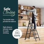 WOA WOA 5 Step Ladder for 10 Feet High Ceiling, Lightweight Foldable Ladder with Non-Slip Wide Pedals, Step Stool with Safe H