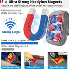 APPS2Car Magnetic Phone Holder for Car, 14-Inch Anti-Shake Windshield Phone Mount for Truck [Flexible Long Arm], Gooseneck Cell Phone Car Mount [6 Strong Magnets] Fit for iPhone & Android Smartphones
