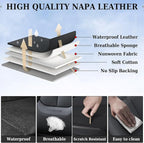 Coverado Seat Covers Full Set, Black Seat Covers for Cars 5 Seats, Car Seat Protector, Waterproof Nappa Leather Car Seat Cush