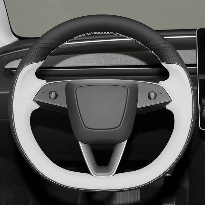 MEWANT Tesla Model 3 Highland/Model Y DIY Stitching Steering Wheel Cover Wrap for Tesla Model 3 Highland 2023-2025/Model Y 2025 Highland for Tesla Model 3/Model Y Accessories