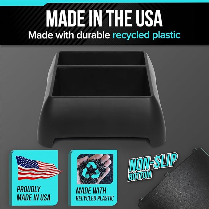 Heavy Duty Storage Organizer for Vehicle Trunk, Garage, Under Sink Organizer, Recycled Plastic, Made in USA (Black)