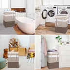 HomeHacks 2-Pack Large Laundry Basket, Waterproof, Freestanding Laundry Hamper, Collapsible Tall Clothes Hamper with Extended
