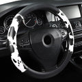 Cow Print Steering Wheel Cover, Universal 14.5-15 inch Breathable Microfiber Leather Anti-Slip Car Steering Wheel Protector f