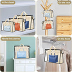 15 PCS Dust Bags for Handbags,Purse Protector Storage Bag,Purse Cover Hanging Closet Organizer with Zipper Handle,Clear Handb