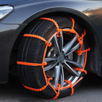 2025 Reusable Anti Skid Snow Tire Chains Car Winter Wheels Chain Universal Cable Tire Belts,10 Pack Orange Non-Slip Zip Tie T