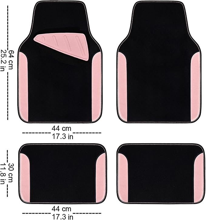 CAR PASS Waterproof Universal Fit Car Floor Mats, Car Mats Fit for SUV,Vans,sedans, Trucks,Set of 4pcs Car Carpet with Driver