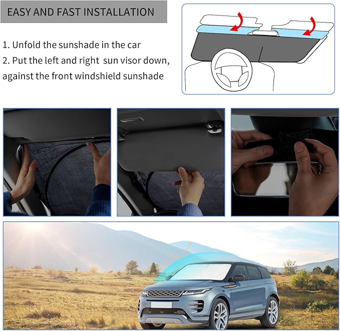 for Odyssey 2026 Windshield Sun Shade Foldable Sunshade fit for Honda Odyssey 2018-2024 2025 LX,EX,EX-L,Touring,Elite Minivan Windshield Cover, Front Window Shield 210T Sun Visor Car Accessories