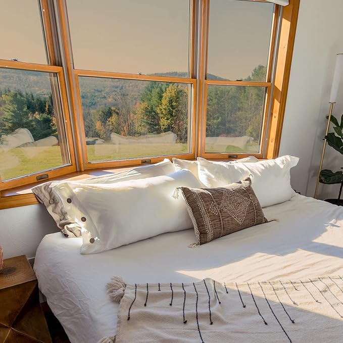 HIDBEA One Way Mirror Window Film, Daytime Privacy Sun Blocking Reflective Window Film Static Cling Heat Control Window Tinting Film for Home and Office, Brown Silver, 35.4 x 78.7 Inch