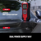 Craftsman Tire Inflator Portable Air Compressor - 20V Cordless Air Pump for Car Tires, 150PSI Upgrade High-Capacity Battery, Auto Shutoff Portable Tire Inflator for Car, LED Gauge & 12V DC Corded