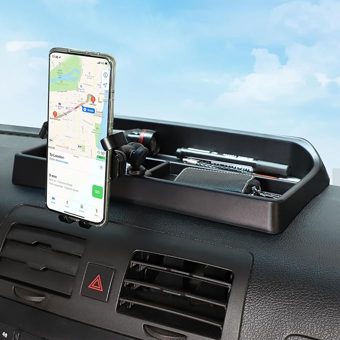 Aunginsy Center Console Dash Storage Tray Compatible with Hummer H3 2005-2009, Car Dashboard Multi-Functional Phone Mount Storage Box Dash Organizer Tray Insert with Mobile Phone Holder Accessories