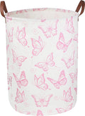CLOCOR Pink Laundry Basket,Waterproof Nursery Hamper for Baby Girl ,Collapsible Storage Baskets for Girls Bedroom,Kids Toys S