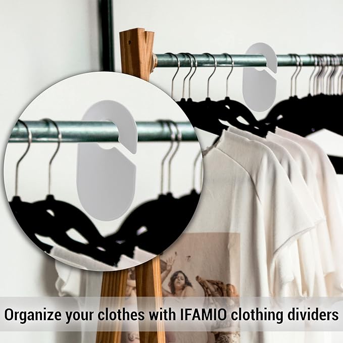 20 Pack Clothing Rack Size Dividers Blank Closet Separators for Clothes Baby Closet Size Divider Hooks Wardrobe Large Hangers