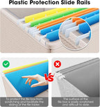 File Organizer Box with Lid, Linen Hanging File Storage Box with Handle, Collapsible Document Filling Box for Letter/Legal Fo