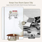 Nekon Key Holder for Wall, 11.8" W x 3.5" H x 2.8" D Decorative Key Organizer with Floating Shelf, Wall Mount Key Rack with 5