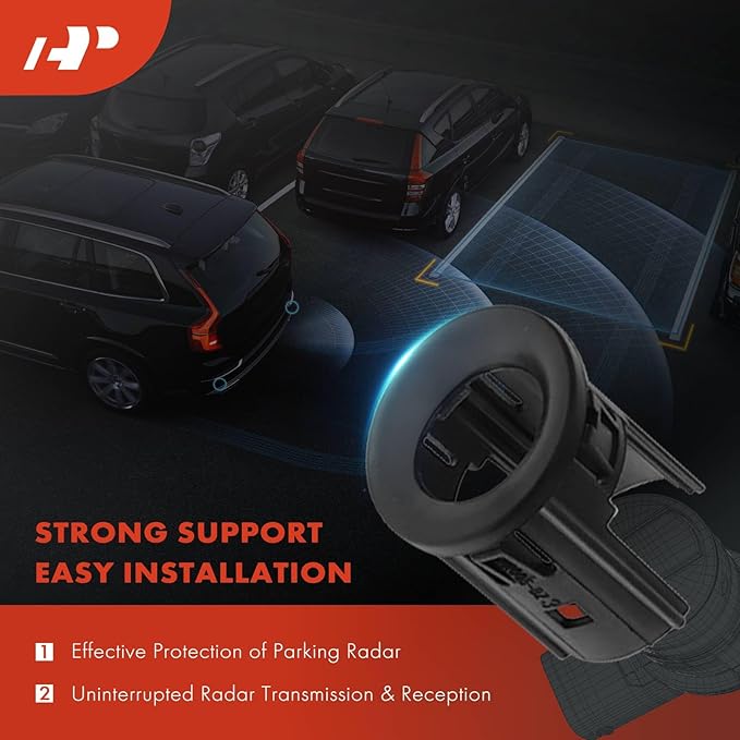 A-Premium 4-PC Rear Parking Assist Sensor Retainer Bezels Compatible with Chevrolet and GMC Models - Silverado 1500 2014-2018, Silverado 1500 LD 2019, Sierra 1500 2014-2018, Sierra 1500 Limited 2019