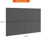 TORACK 4-Pack 12x24 inch Metal Pegboard Panels for Wall, Garage Tools Pegboard for Workbench, Modular Peg Board, Tool Organiz
