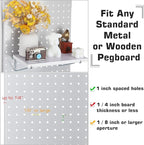 Blulu 4 Set Large Pegboard Shelf Kit Fiberboard peg Board Shelving Storage Brackets Stain Resistant Peg Board Organizer Shelv