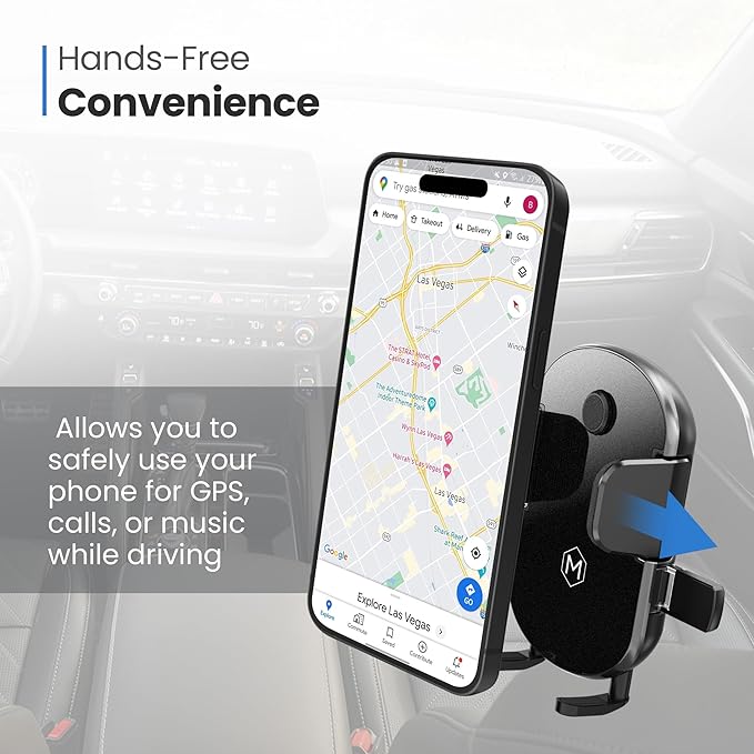 Grip Cradle Car Phone Mount – Universal Compatibility, 360° Rotation, 2 Mounting Options, Hands-Free Convenience for Phones - Multi-Angle Adjustable Suction Cup
