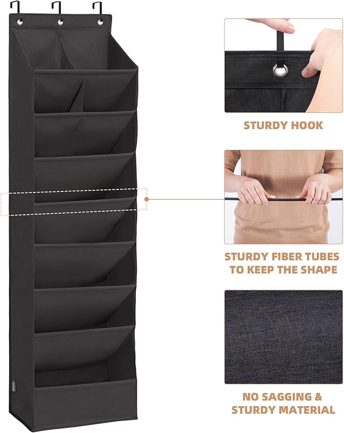 STORAGE MANIAC Over the Door Shoe Organizer Heavy-Duty Large Deep Pocket Hanging Shoe Organizer Shoe Rack Door Closet Shoe Or