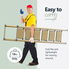 WOA WOA 6 Step Ladder, Lightweight Folding Ladder with Non-Slip Wide Pedals, Ladder with Safe Grip Handle, Easy to Open and C