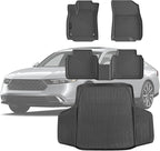 TPE Floor Mats for 2023-2026 Honda Accord (Include Hybrid) All Weather Car Floor Liners Fit Honda Accord Accessories Black