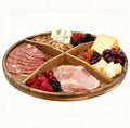 Utoplike Large Acacia Lazy Susan for Table Top, Rotating Round Serving Tray, 17.7'' Wood Charcuterie Board with Raised Edge a