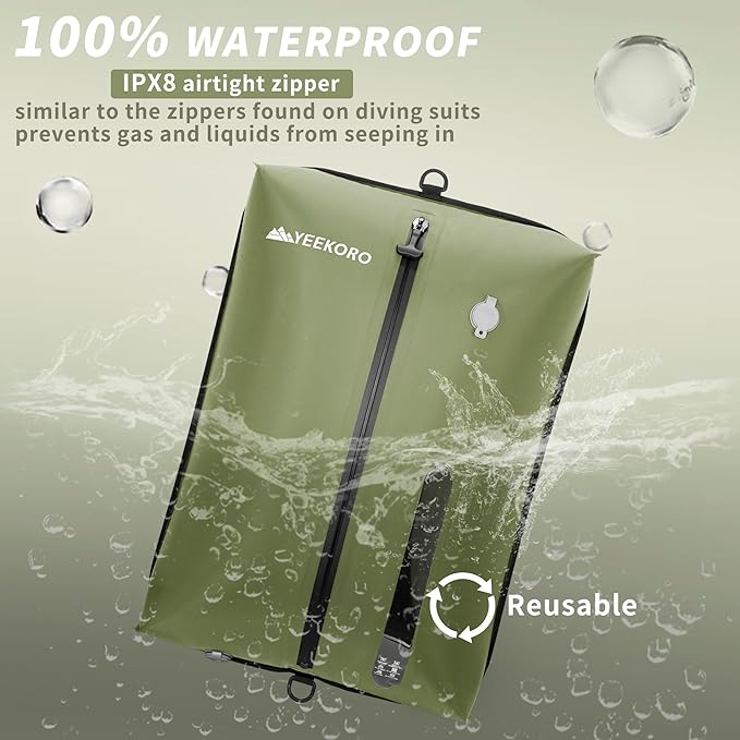 Vacuum Bag for Travel, Reusable Vacuum Compression Bags with Wired Pump for Travel Suitcases, Professional IPX8 Waterproof Tr