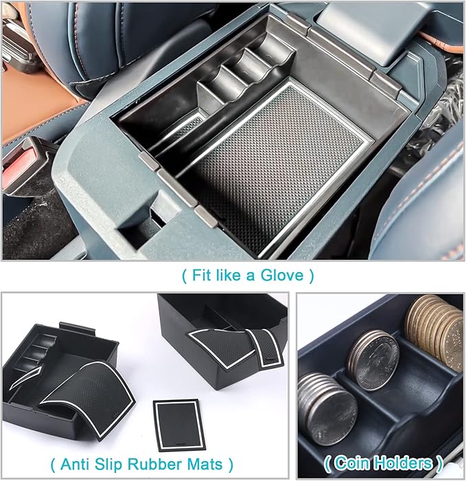 CDEFG for 2022 2023 2024 2025 2026 Ford Maverick Center Console Organizer Tray 2022-2026 Maverick Armrest Trays Storage Box C