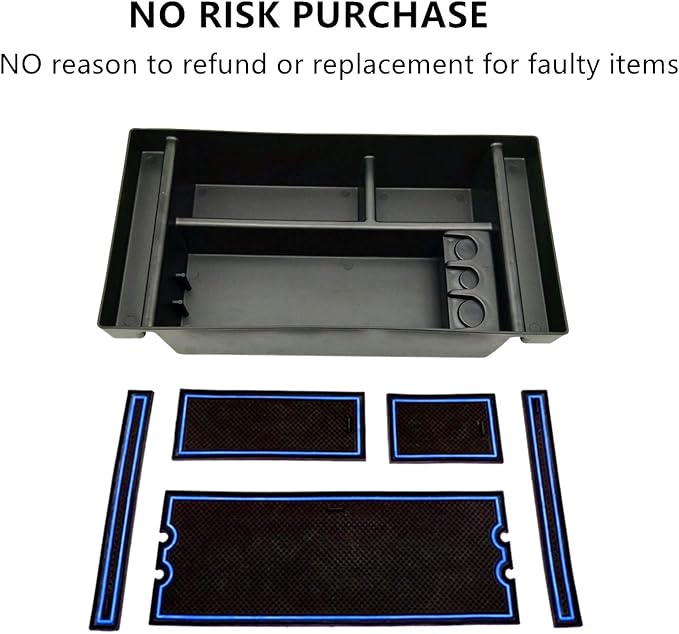 JOJOMARK Center Console Organizer Tray fits for 2019-2022 GMC Sierra/Chevy Silverado 1500 Accessories, 2020-2021 2022 2023 Silverado/Sierra 2500 HD/3500 HD (Half-size, Blue)