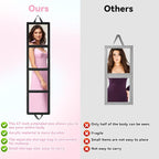 ROYALAY Foldable Full Length Mirror with Handle, 47 * 13in Four-fold Portable Mirror for Travel Makeup Dancing and Fitting Cl