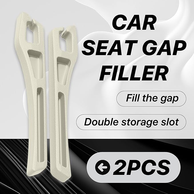 Car Seat Gap Filler Organizer, 2PCS Multifunctional Vehicle Fill Gap Blocker with Storage Slot Between Seat Console, Anti-Drop Auto Interior Organization, Universal for SUV Truck Sedan(Beige)