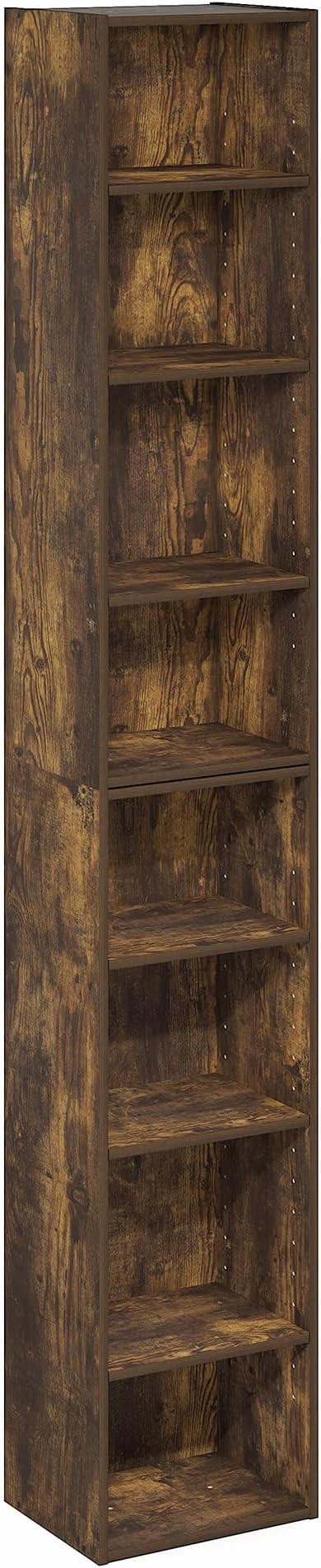 Furinno PASIR Book Shelf, 8-Tier Bookshelf, Bookcase with Open Shelf, 9.3 x 11.8 x 70.9, for Living Room, Bedroom, Home Offic