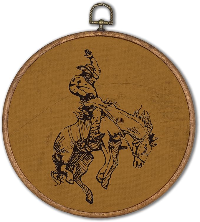 KSDUT Western Cowboy Horse Wall Art Decor - Brown Bucking Southwestern Wall Art Canvas Frame Hanging Prints, Mid Century Mode