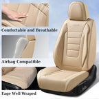 Coverado Front and Back Seat Covers for Cars, Nappa Leather Car Seat Covers, Automotive Seat Covers for Trucks, 5 Seats Water