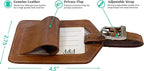 Personalized Monogrammed Leather Luggage Tags - 2 Pack