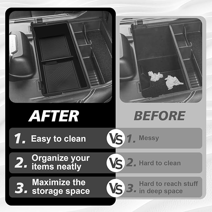 Muslogy Center Console Organizer Compatible with 2026 2025 Ford Expedition Accessories Custom Fit Storage Box ABS Material Insert (Fit with OEM Tray)