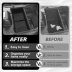 Muslogy Center Console Organizer Compatible with 2026 2025 Ford Expedition Accessories Custom Fit Storage Box ABS Material Insert (Fit with OEM Tray)