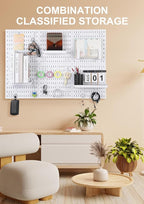 Pegboard Wall Organizer Kit – Heavy Duty 20lbs Load Bearing, Easy Installation, 4 Peg Board Panels 14 Accessories – Multi-Sur