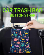 Car Trash Can, Durable Hanging Car Trash Garbage Bag, Cute Automotive Garbage Cans Organizer, Cute Colorful Dinosaur