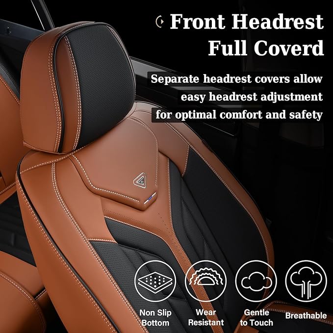 Coverado Front Seat Covers, Car Seat Covers Front Seats, Leather Seat Covers for Cars, Automotive Seat Covers Car Seat Protec